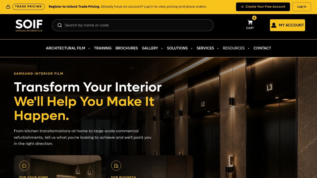 Architectural Film & Interior Wrapping Specialists UK