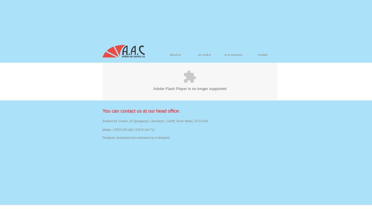 AMBIENT AIR CONTROL LIMITED website screenshot