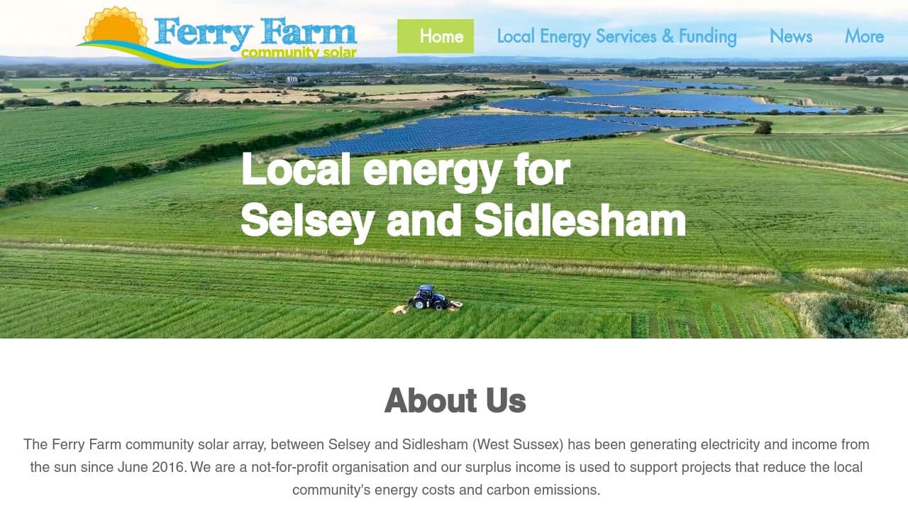 FERRY FARM COMMUNITY SOLAR PROJECT C.I.C. website screenshot