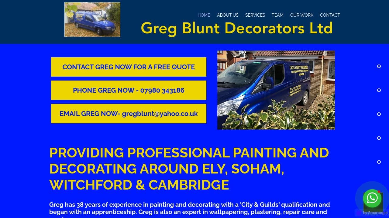 GREG BLUNT DECORATORS LIMITED website screenshot