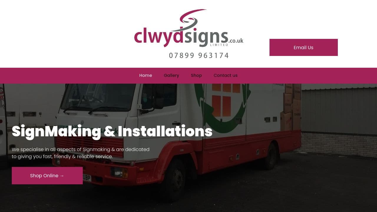 CLWYD SIGNS LIMITED website screenshot