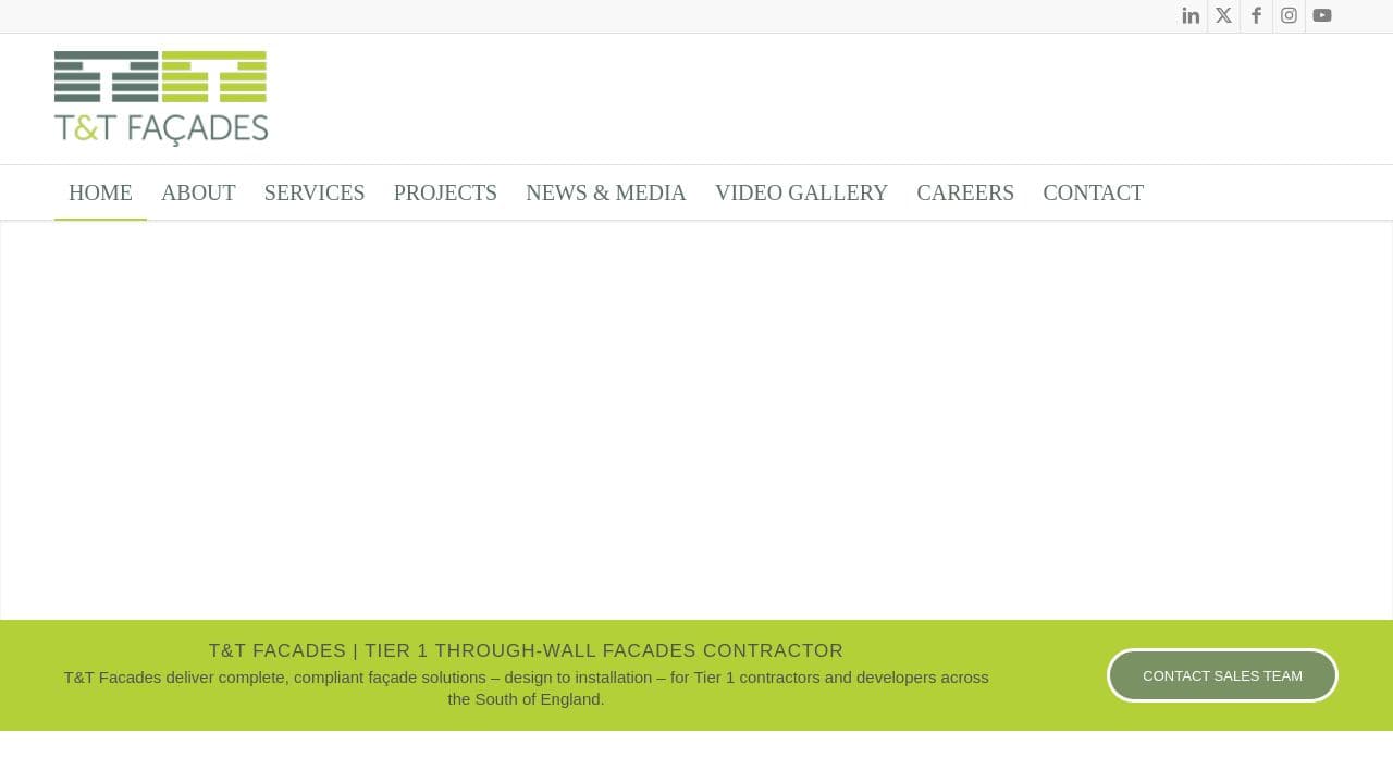 A&T FACADES LIMITED website screenshot