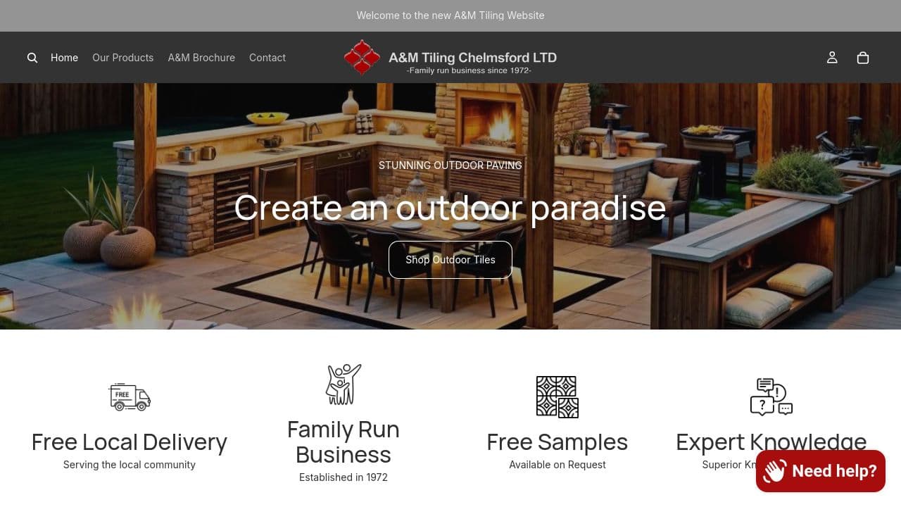 A & M TILING (CHELMSFORD) LIMITED website screenshot