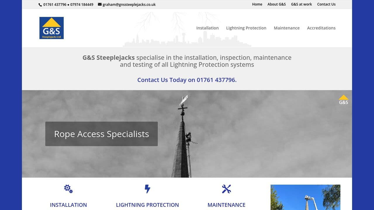 G & S STEEPLEJACKS LIMITED website screenshot