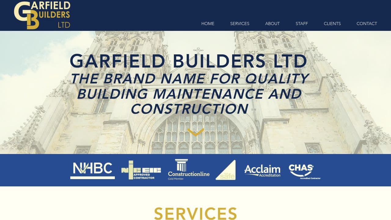 GARFIELD BUILDERS LIMITED website screenshot