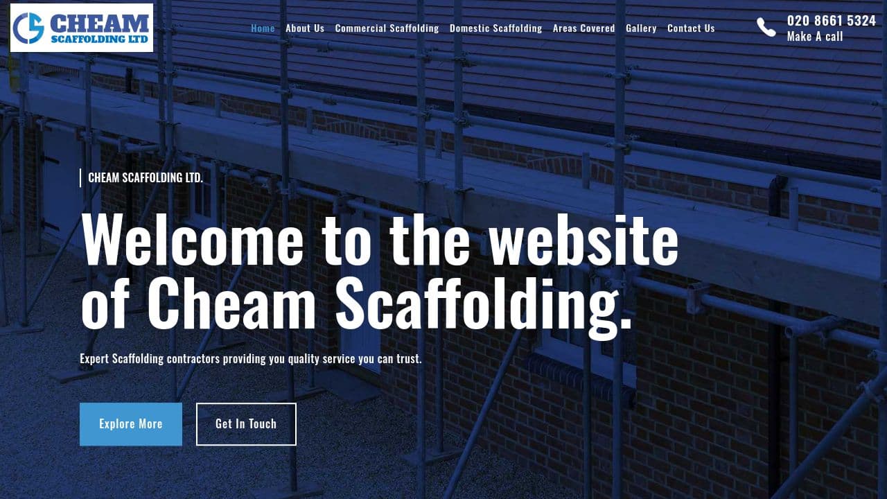 CHEAM SCAFFOLDING LIMITED website screenshot