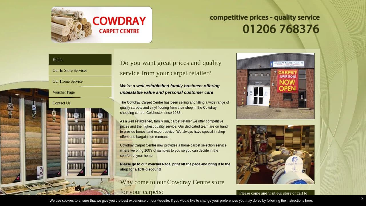 COWDRAY CARPET CENTRE LIMITED website screenshot