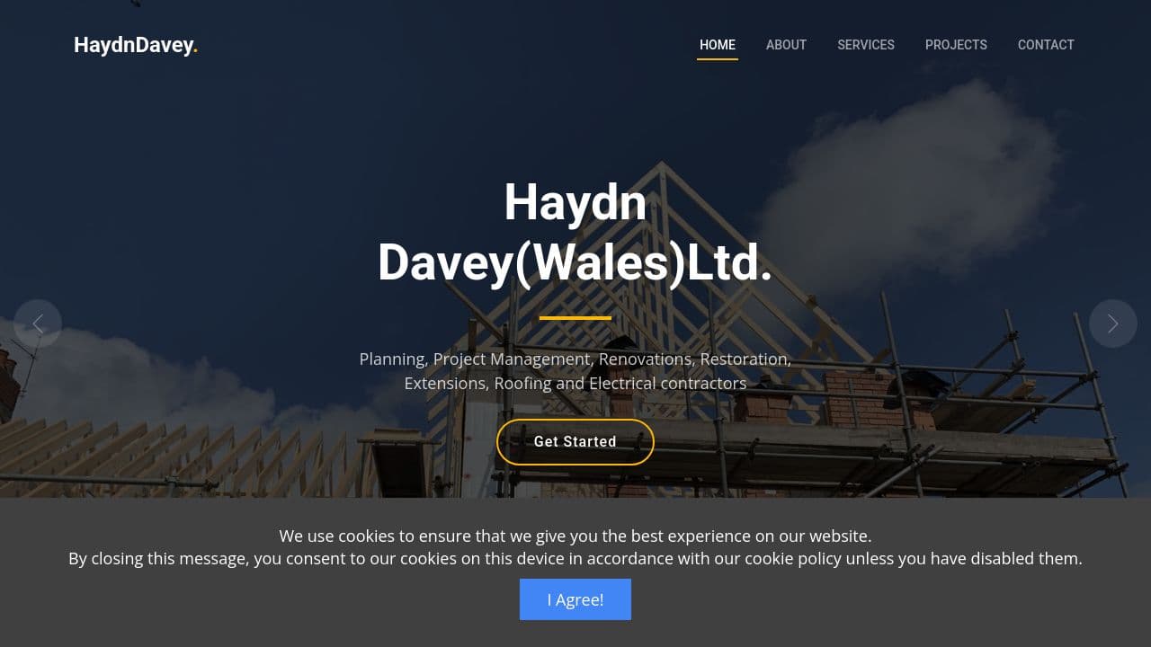 HAYDN DAVEY BUILDING AND MAINTENANCE (WALES) LIMITED website screenshot