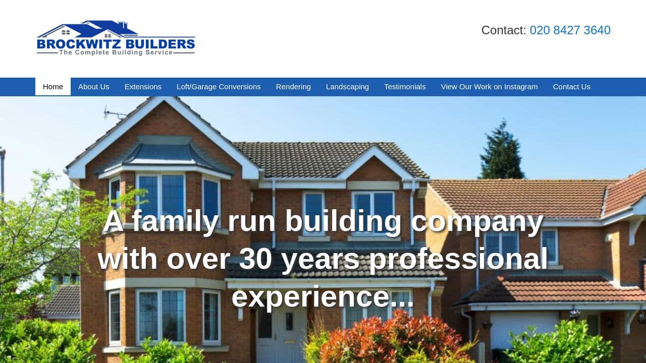 A BROCKWITZ BUILDERS LTD website screenshot