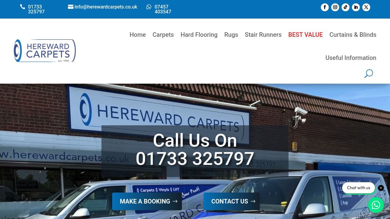 HEREWARD CARPETS LIMITED website screenshot