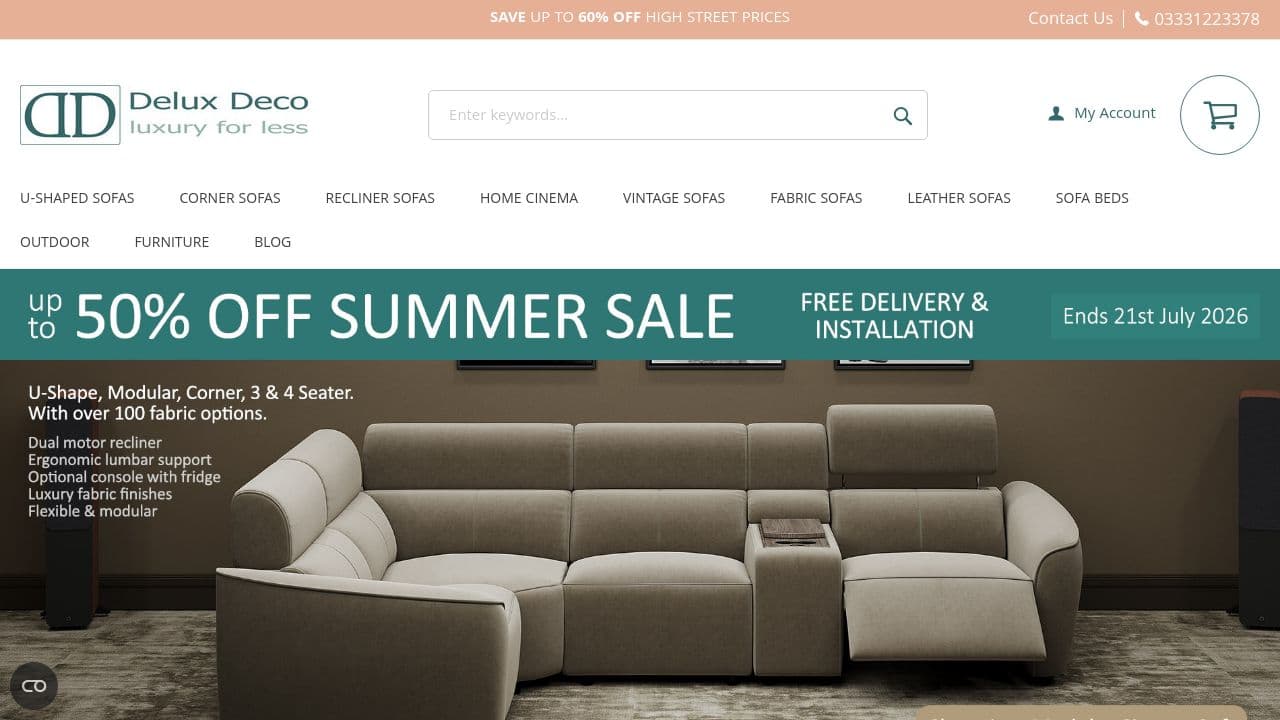 DELUX DECO LTD website screenshot