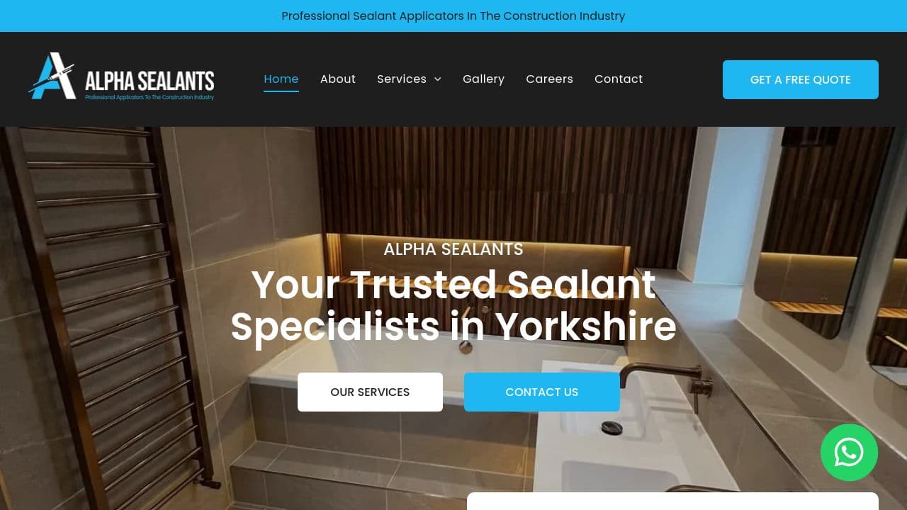 ALPHA SEALANTS YORKSHIRE LTD website screenshot
