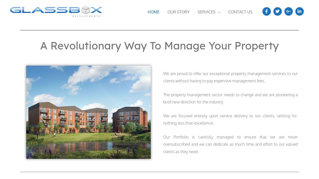 GLASSBOX DEVELOPMENTS LIMITED website screenshot