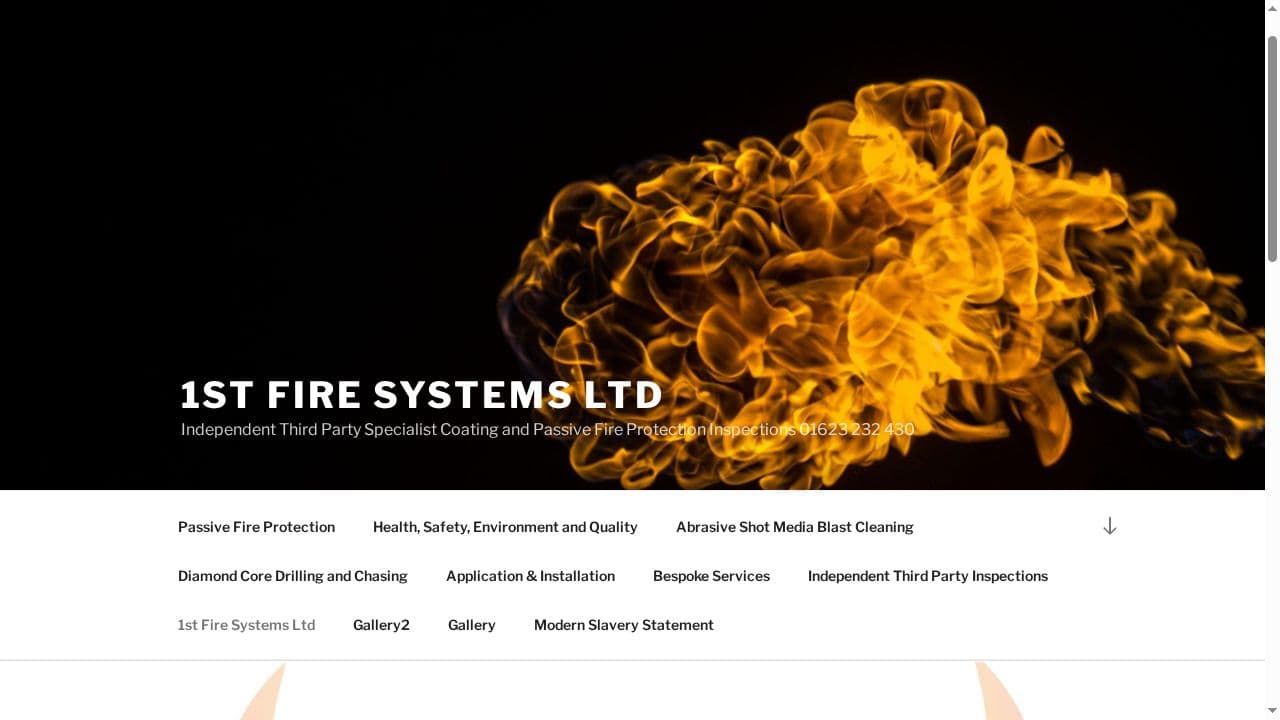 1ST FIRE SYSTEMS LIMITED website screenshot